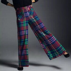 Maeve Multicolor Plaid Wide Leg Pants